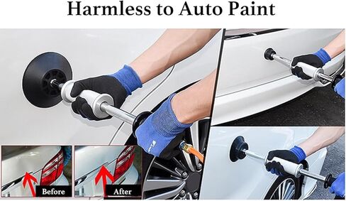 Pneumatic Dent Puller, Pneumatic Suction Cup Dent Puller with 3 Suction Cups (3.2", 4.7", 6.1"), Car Dent Puller Kit, Auto Body Dent Repair Kit, 23.2" Length in Saudi Arabia