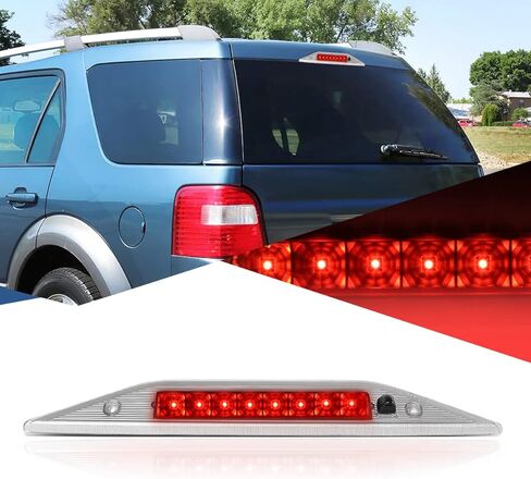 مصباح الفرامل الثالث LED من Auto Dynasty متوافق مع 2005-2007 Ford Freestyle / 2008-2009 Taurus X، مصباح الكابينة الخلفي الخلفي للكابينة، ضوء توقف عالي، عدسة حمراء in Kuwait