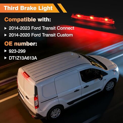 مجموعة مصابيح الفرامل الثالثة لمصابيح التوقف العالية في المنتصف متوافقة مع 2014-2023 Ford Transit Connect، 2014-2020 Ford Transit Custom Repalces 923-299، DT1Z13A613A in Kuwait