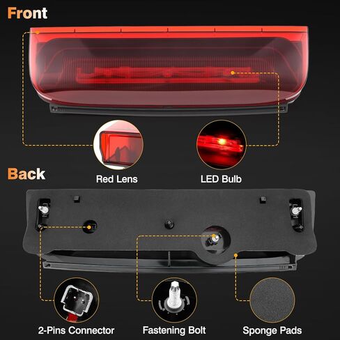 مجموعة مصابيح الفرامل الثالثة لمصابيح التوقف العالية في المنتصف متوافقة مع 2014-2023 Ford Transit Connect، 2014-2020 Ford Transit Custom Repalces 923-299، DT1Z13A613A in Kuwait