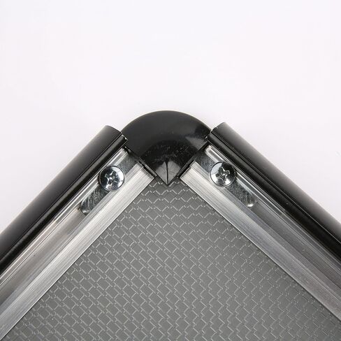 Snap Poster Frame 20x30 Inch Black 1" Aluminum Profile Front Loading Wall Mounting Photo Picture Document Sign Holder Round Corner Anti Glare Cover in Saudi Arabia