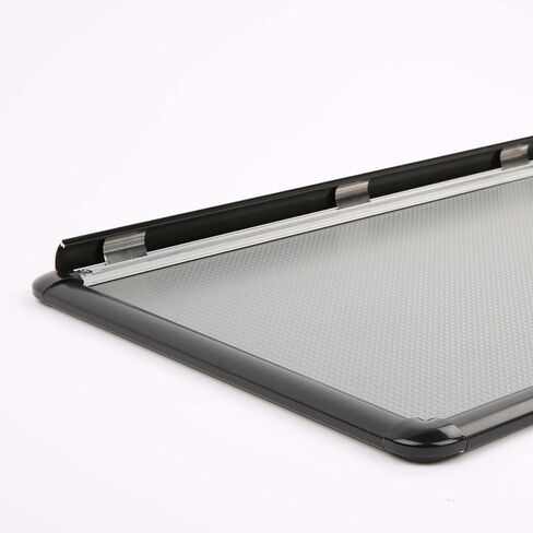 Snap Poster Frame 20x30 Inch Black 1" Aluminum Profile Front Loading Wall Mounting Photo Picture Document Sign Holder Round Corner Anti Glare Cover in Saudi Arabia