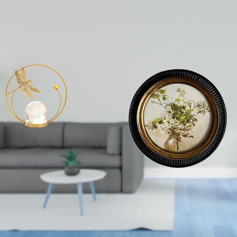Crystal Embossed Resin Ball Sculpture Antique Decorative Metal Figurine Photo Frame Statue Stand for Bedroom Living Room Office Hallway Fireplace in Saudi Arabia