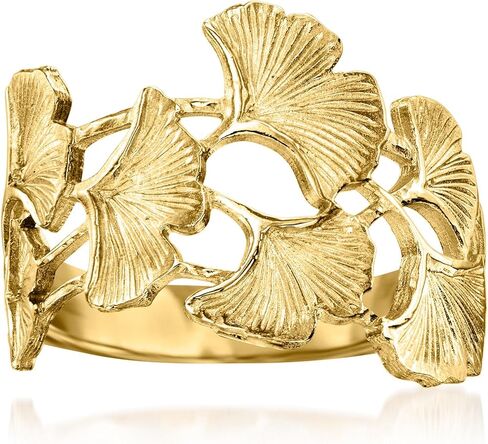 Ross-Simons Italian 14kt Yellow Gold Ginkgo Leaf Ring in Saudi Arabia