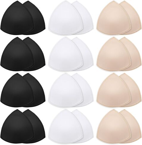 12 Pairs Sports Bra Pads Inserts Removable Triangle Bra Pads Inserts Edge-Sewn Bras Cups Insert For Woman Sports Bras in Saudi Arabia