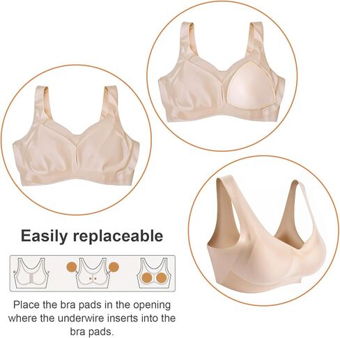 12 Pairs Sports Bra Pads Inserts Removable Triangle Bra Pads Inserts Edge-Sewn Bras Cups Insert For Woman Sports Bras in Saudi Arabia