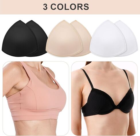 12 Pairs Sports Bra Pads Inserts Removable Triangle Bra Pads Inserts Edge-Sewn Bras Cups Insert For Woman Sports Bras in Saudi Arabia