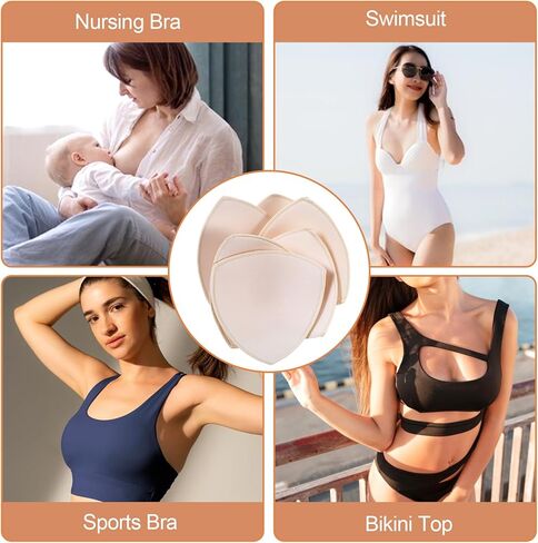 12 Pairs Sports Bra Pads Inserts Removable Triangle Bra Pads Inserts Edge-Sewn Bras Cups Insert For Woman Sports Bras in Saudi Arabia