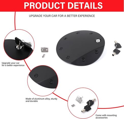 Daeiclru Gas Cap Cover Compatible with Toyota Tacoma 2024 2025, Fuel Filler Door Locking Gas Tank Cap Cover Car Fuel Tank Cap Replacement Accessores in Saudi Arabia