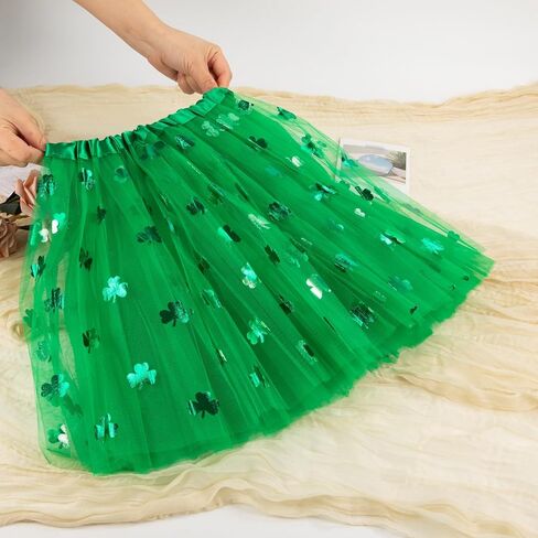 مجموعة أزياء عيد القديس باتريك، تنورة توتو خضراء من التول وعصابة رأس ونظارات شمسية، مجموعة إكسسوارات أزياء للنساء in Kuwait