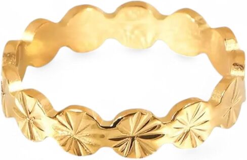 18K Gold-Plated Dainty Flower Ring for Women - Non-Tarnish, Waterproof, Hypoallergenic Stainless Steel Band - Elegant Everyday Jewelry in Saudi Arabia