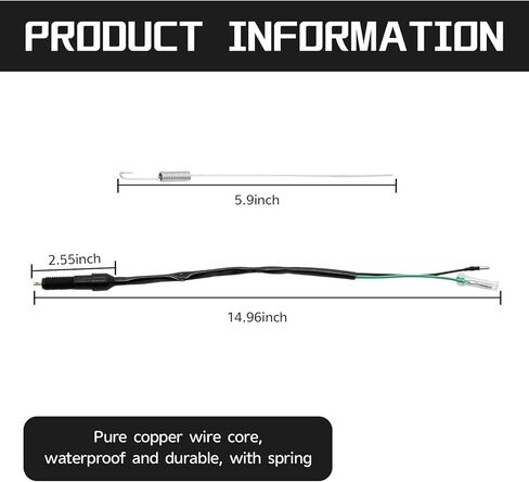 Rear Foot Brake Switch Cable, Pure Copper Core Waterproof Tail Light Switch Cable with Spring, Modification Replacement Parts for Off-Road Motorcycle ATV 4 Wheel Beach Bike (Black) in Saudi Arabia