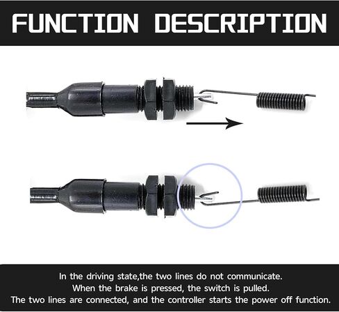 Rear Foot Brake Switch Cable, Pure Copper Core Waterproof Tail Light Switch Cable with Spring, Modification Replacement Parts for Off-Road Motorcycle ATV 4 Wheel Beach Bike (Black) in Saudi Arabia