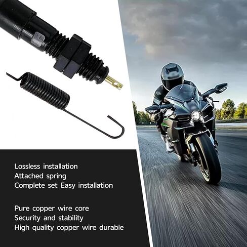 Rear Foot Brake Switch Cable, Pure Copper Core Waterproof Tail Light Switch Cable with Spring, Modification Replacement Parts for Off-Road Motorcycle ATV 4 Wheel Beach Bike (Black) in Saudi Arabia