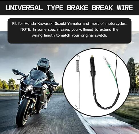 Rear Foot Brake Switch Cable, Pure Copper Core Waterproof Tail Light Switch Cable with Spring, Modification Replacement Parts for Off-Road Motorcycle ATV 4 Wheel Beach Bike (Black) in Saudi Arabia