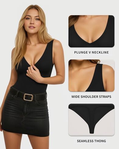 Womens Sexy Plunge Deep V Neck Thong Bodysuit Backless Sleeveless Tank Top Body Suit Going Out Summer Tops 2026 in Kuwait