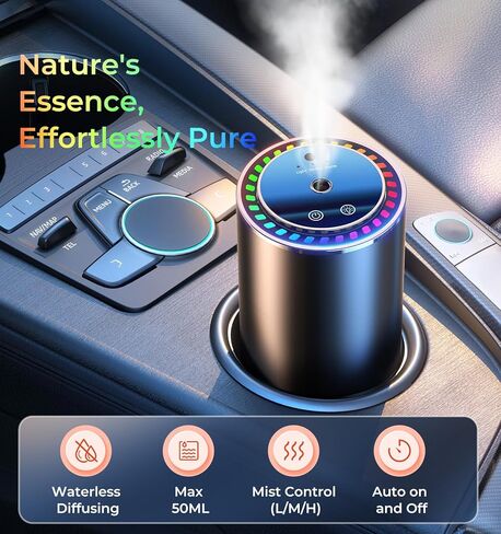【Smart Misting Freshener·AI Auto On/Off】AREDAN Essential Oil Car Air Diffuser｜Wireless Battery Powered｜Long-Lasting Scent｜Ultra-Quiet｜Romantic Star Projection｜Home & Car Use｜Ideal Gift in Kuwait