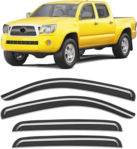 Extra-Thick Window Rain Guard for 2004-2014 Ford F150 Extended Cab/SuperCab Rain Guards Tape-on Side Truck Window Visors Low Profile Vent Visor Window Deflectors Vent Shades Car Accessories in Saudi Arabia