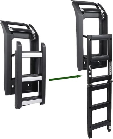 Matte Black Side Ladder Rack Luggage Carrier Side Access Ladder Fits for Land Rover Defender 110 90 130 2020 2021 2022 2023 2024 2025 Window Roof Step Ladders in Kuwait