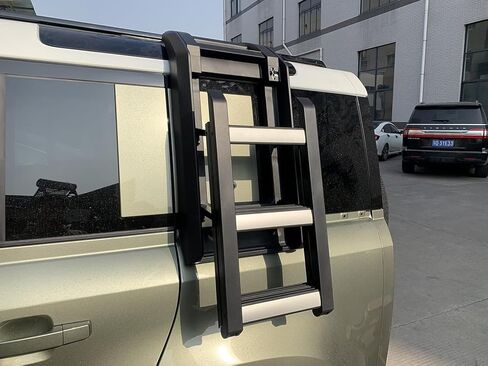 Matte Black Side Ladder Rack Luggage Carrier Side Access Ladder Fits for Land Rover Defender 110 90 130 2020 2021 2022 2023 2024 2025 Window Roof Step Ladders in Kuwait