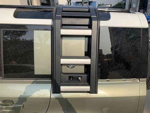 Matte Black Side Ladder Rack Luggage Carrier Side Access Ladder Fits for Land Rover Defender 110 90 130 2020 2021 2022 2023 2024 2025 Window Roof Step Ladders in Kuwait