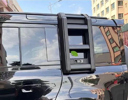 Matte Black Side Ladder Rack Luggage Carrier Side Access Ladder Fits for Land Rover Defender 110 90 130 2020 2021 2022 2023 2024 2025 Window Roof Step Ladders in Kuwait