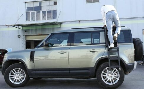 Matte Black Side Ladder Rack Luggage Carrier Side Access Ladder Fits for Land Rover Defender 110 90 130 2020 2021 2022 2023 2024 2025 Window Roof Step Ladders in Kuwait