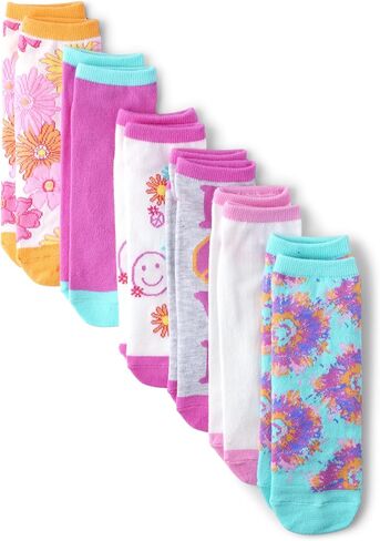 The Children's Place Girls' Low Cut Variety Ankle Socks 6-Pack, Muted Striped Pack, Small in Saudi Arabia