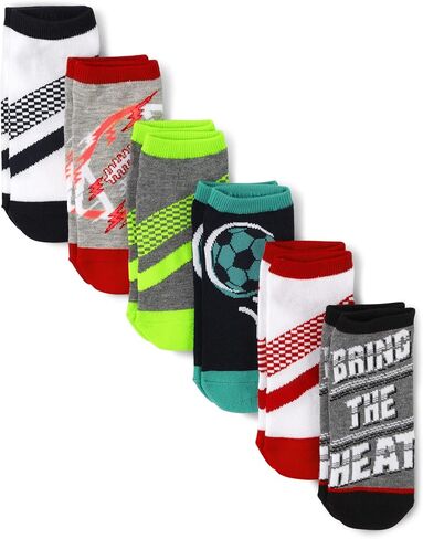 The Children's Place Girls' Low Cut Variety Ankle Socks 6-Pack, Muted Striped Pack, Small in Saudi Arabia