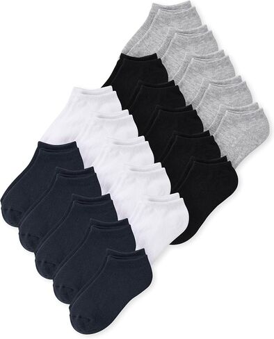 The Children's Place Girls' Low Cut Variety Ankle Socks 6-Pack, Muted Striped Pack, Small in Saudi Arabia