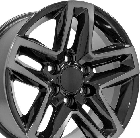 إطارات OE Wheels CV34B مقاس 18 بوصة تناسب طراز Silverado 1500 Trail Boss Style 6x139.7 18x8.5 باللون الأسود اللامع مع لون شفاف ملون - هولاندر 5911 (1) in Saudi Arabia