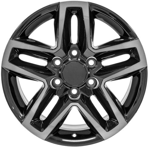 إطارات OE Wheels CV34B مقاس 18 بوصة تناسب طراز Silverado 1500 Trail Boss Style 6x139.7 18x8.5 باللون الأسود اللامع مع لون شفاف ملون - هولاندر 5911 (1) in Saudi Arabia
