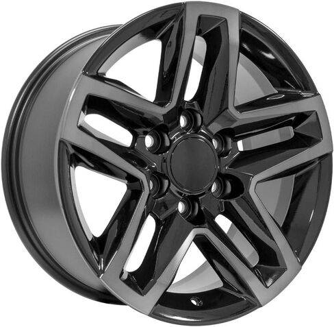 إطارات OE Wheels CV34B مقاس 18 بوصة تناسب طراز Silverado 1500 Trail Boss Style 6x139.7 18x8.5 باللون الأسود اللامع مع لون شفاف ملون - هولاندر 5911 (1) in Saudi Arabia