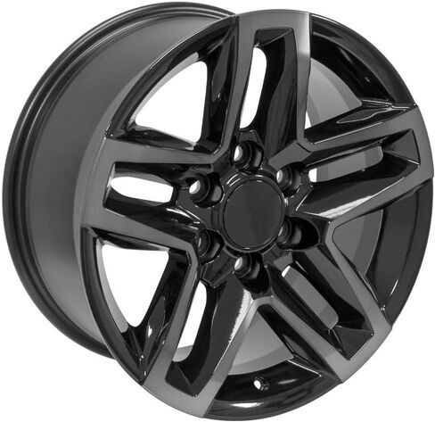 إطارات OE Wheels CV34B مقاس 18 بوصة تناسب طراز Silverado 1500 Trail Boss Style 6x139.7 18x8.5 باللون الأسود اللامع مع لون شفاف ملون - هولاندر 5911 (1) in Saudi Arabia
