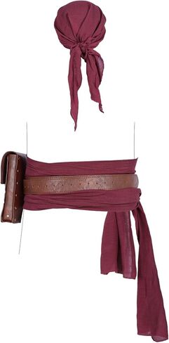 Renaissance Belt with Pouch Waist Bag - Coin Purse for Pirate, Renaissance Accessories for Festivals, Cosplay & Halloween (Brown-06) in Saudi Arabia