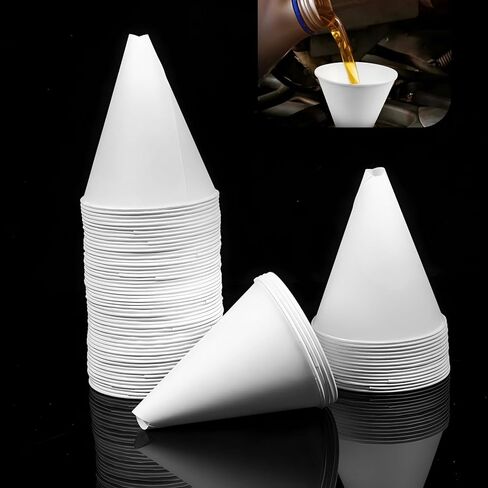 60PCS Paper Funnels for Motor Oil, Disposable Mini Portable Paper Funnel, Flexible Foldable Cone-shaped Oil Spill-proof Fillers, Universal Small Dispensers for Vehicles, Kitchens & Food Processing in Saudi Arabia