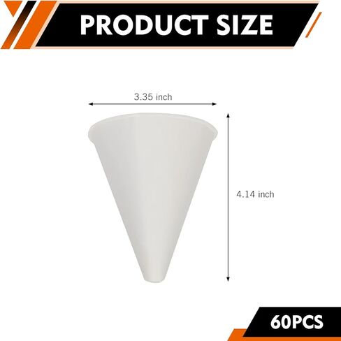 60PCS Paper Funnels for Motor Oil, Disposable Mini Portable Paper Funnel, Flexible Foldable Cone-shaped Oil Spill-proof Fillers, Universal Small Dispensers for Vehicles, Kitchens & Food Processing in Saudi Arabia