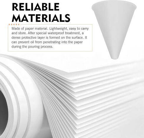 60PCS Paper Funnels for Motor Oil, Disposable Mini Portable Paper Funnel, Flexible Foldable Cone-shaped Oil Spill-proof Fillers, Universal Small Dispensers for Vehicles, Kitchens & Food Processing in Saudi Arabia