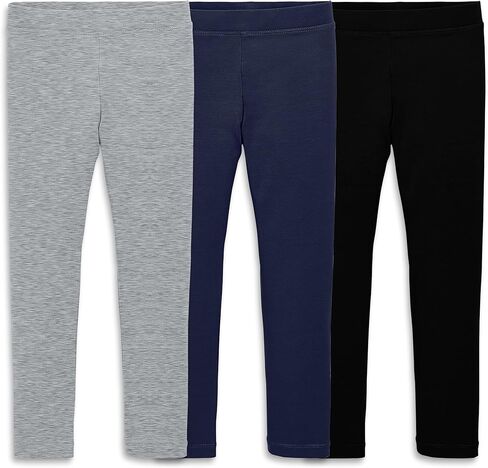 عبوة من 3 قطع من السراويل الأساسية للأطفال - سراويل مطاطية من القطن الناعم للأطفال الصغار والأطفال، سراويل ضيقة للاستخدام اليومي مع حزام خصر غير قابل للالتفاف in Kuwait