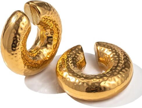 Gold Plated Ear Cuff Earrings for Women Non Piercing - Hypoallergenic Ear Cuffs Silver/Gold Non Tarnish Clip on Cartilage Earrings Fake Earring Set in Saudi Arabia
