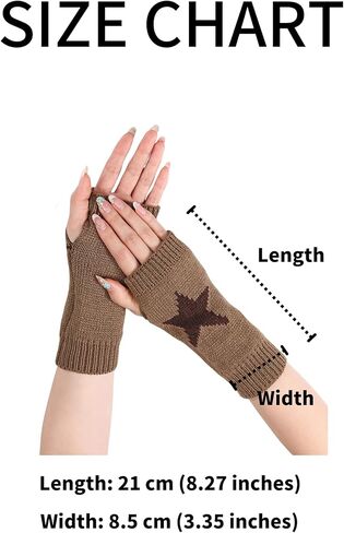 3 Pcs Punk Goth Star Fingerless Gloves Knitted Arm Warmers Y2K Emo Grunge Therian Stuff in Saudi Arabia