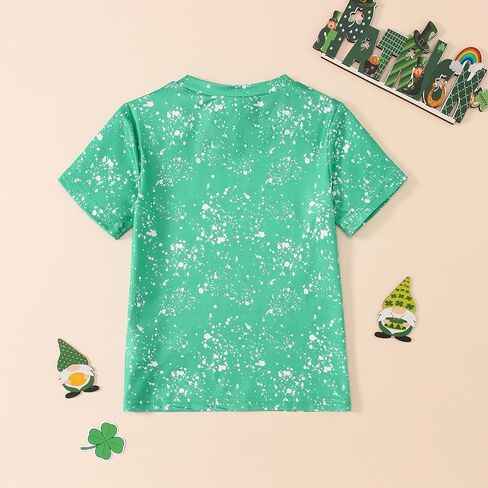 Little Girl St Patricks Day T-Shirt Lucky Clover Top Toddler Girl St Patricks Day Outfit 3-8 Years in Saudi Arabia