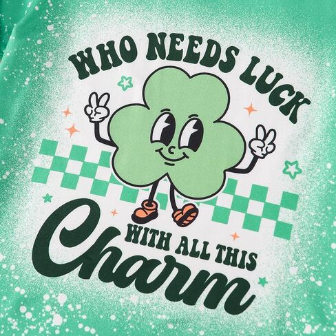 Little Girl St Patricks Day T-Shirt Lucky Clover Top Toddler Girl St Patricks Day Outfit 3-8 Years in Saudi Arabia