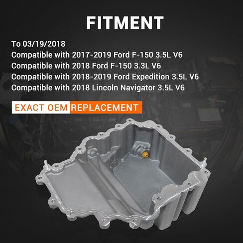 3.3L 3.5L Aluminum Oil Pan Compatible with 2017-2019 Ford F-150 Replace# HL3Z6675A HL3E6675AD in Saudi Arabia