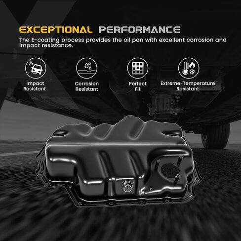 وعاء زيت المحرك السفلي مع قابس تصريف متوافق مع Volkswagen Golf 2019 2020 2021، Golf SportWagen 2019، Jetta 2013-2021، L4 1.4L، استبدال # 264-294 04E103602B in Kuwait