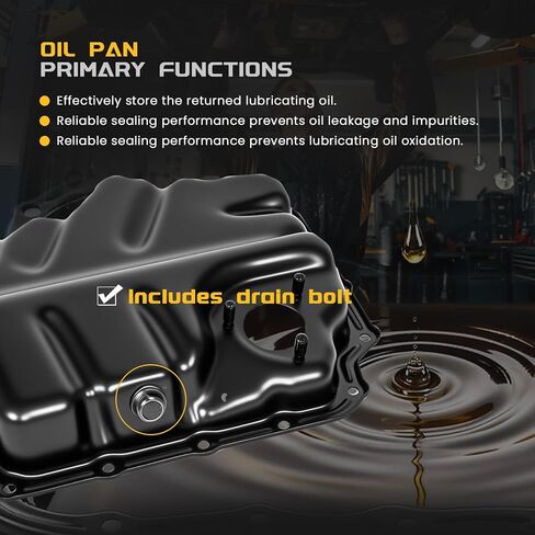 وعاء زيت المحرك السفلي مع قابس تصريف متوافق مع Volkswagen Golf 2019 2020 2021، Golf SportWagen 2019، Jetta 2013-2021، L4 1.4L، استبدال # 264-294 04E103602B in Kuwait