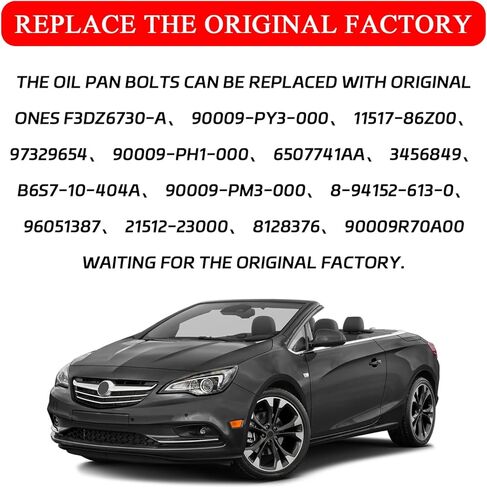 M12*1.75 Oil Drain Plug with 5PCS Oil Drain Plug Gasket, Anti-Leak Oil Pan Drains Bolt, OEM EJ7Z-6730-A Equivalent, Heavy-Duty Replacement Oil Pan Drains Plugs for Ford Chevy GMC Buick Lincoln in Saudi Arabia