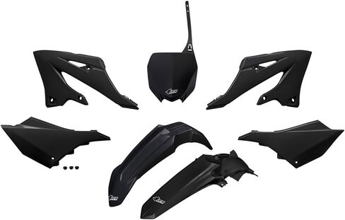 مجموعة UFO Plast البلاستيكية الكاملة باللون الأسود متوافقة مع Yamaha YZ125/YZ250 2022-2026/YZ125X/YZ250X 2023-2026 - لوحات بديلة كاملة in Kuwait