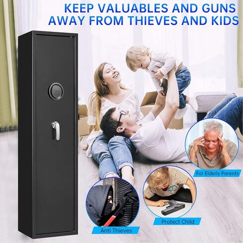 8-10 Gun Safe, Dual Alarm Gun Safe for Rifles and Pistols, No Assembly Gun Cabinets for Rifles And Shotguns, Quick Access Rifle Safes for Home in Saudi Arabia