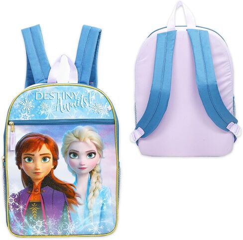 Disney Frozen Backpack and Lunch Bag for Kids - Bundle with 16" Backpack, Lunch Box, Snack Bag, Stickers, More Frozen School Bag Set for Girls in Saudi Arabia